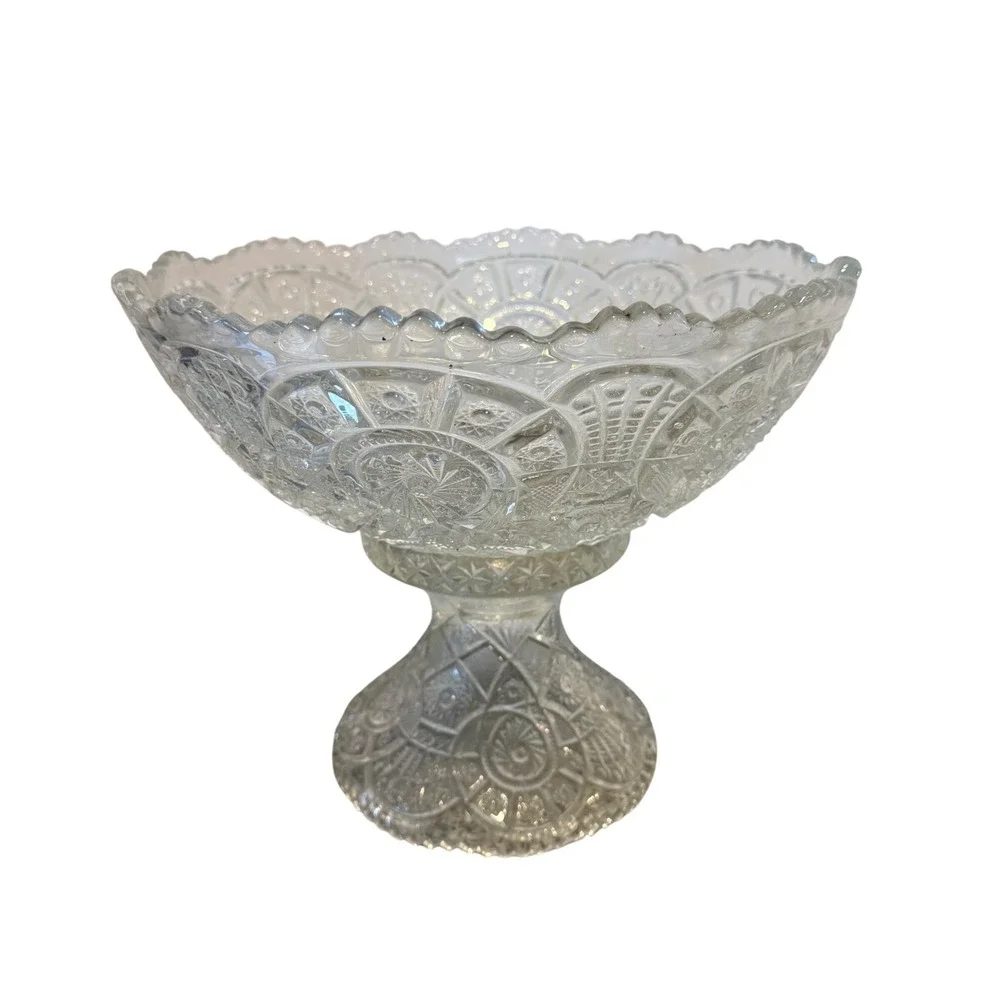 Vintage imperial glass Broken Arches Punch Bowl Set with 12 cups